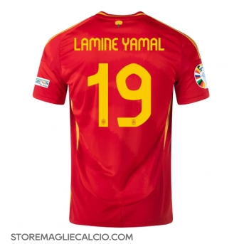 Spagna Lamine Yamal #19 Maglia Gara Casa Repliche Europei 2024